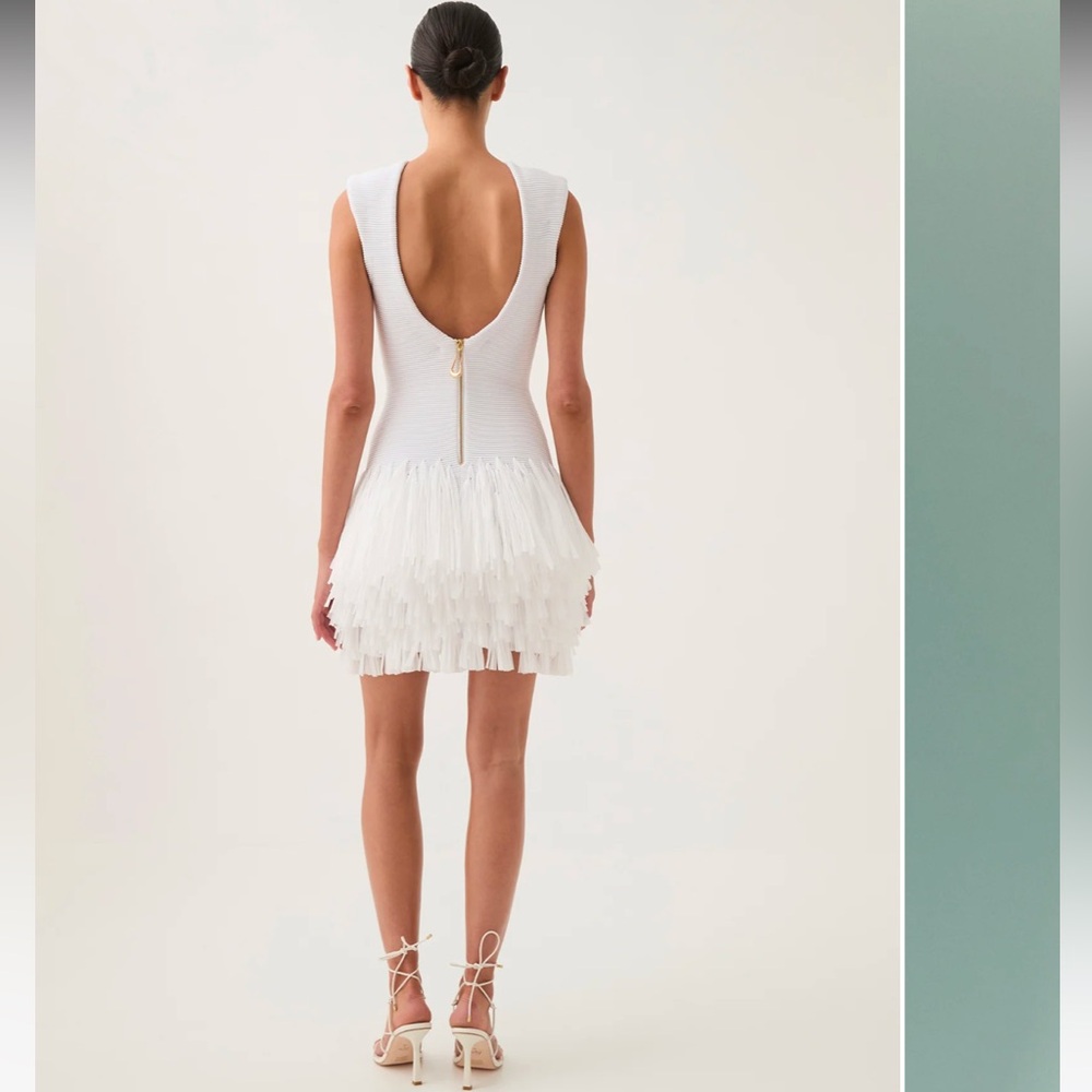 Aje Rushes Raffia Knit Mini Dress - brand new